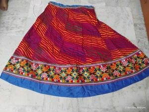 Bohemian Embroidered Ethnic Skirt with dupatta