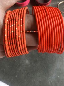 Vibrant Orange Bangles Set