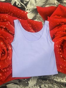 Lavender Ribbed Crop Tank Top