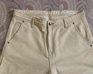 Cream Carpenter Style Jeans