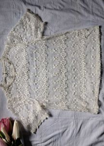 Sheer Lace Embellished Top