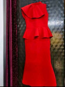 Red Peplum Bodycon Partwear Dress