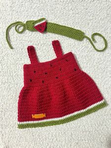 crochet Watermelon Baby Dress
