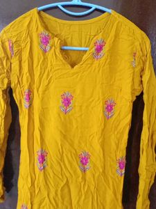 Kurti Mustard Yellow Colour