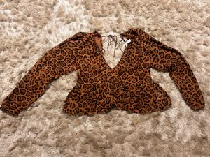 Leopard Print Peplum Top