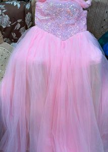 Stunning Pink Sequin &amp; Tulle Gown