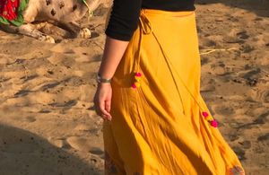 Yellow Ethnic Embroidered Skirt