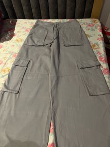 Grey Cargo Wide Leg Pants BRAND NEW