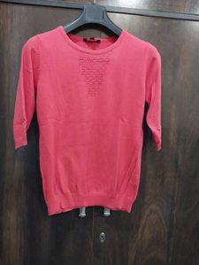 Coral Sweater Top With Schfli