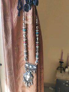 Boho Oxidized Mirror Work Necklace Set