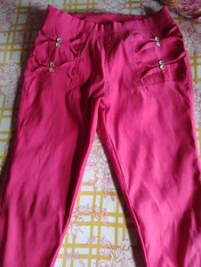 Women's Pink Embellished jeggings