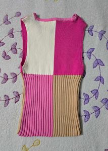 Color Block Ribbed Tank Top
