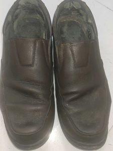 Men's Brown Leather Slip-On Shoes