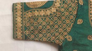 Bridal Blouse, Embroidered Green Blouse, Festive,