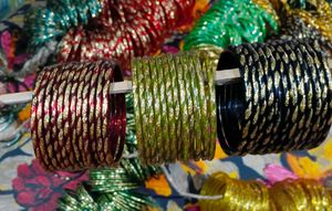 combo Colorful Glass Bangles Set