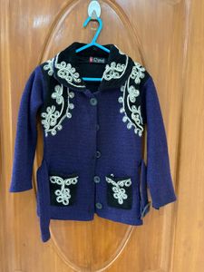 Beautiful Purple Embroidered Cardigan