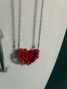 Charming Red Heart Beaded bag
