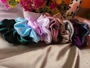 Set of 10 Satin scrunchies