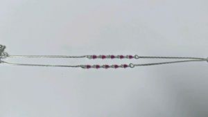 Elegant Anklets with Ruby Accents pure silver