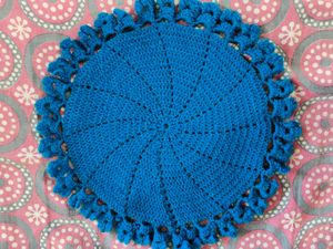 Blue Crocheted Doily
