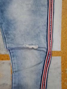 Light Wash Jeans with Side Stripe
