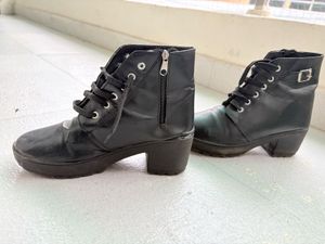Sale for Today Black Lace-Up Platform Boots