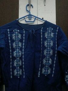 Embroidered Blue Kurta