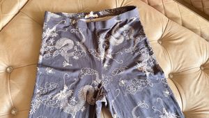 Dragon Print Flare Pants