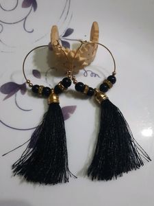 Black And Golden Tassel Earring 🖤