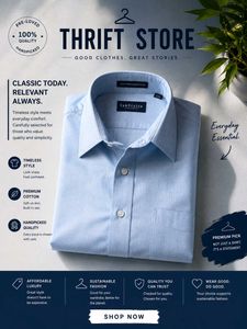 Classic Fit Men's Dress Shirt - Light Blue