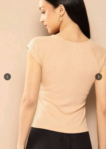 Ribbed Knit Sweetheart Neck Top
