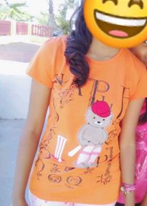 Cute Orange Graphic Tee