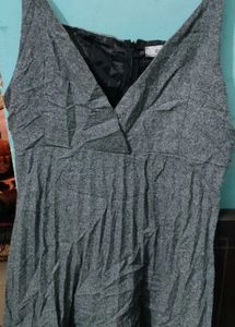 Korean Gray Sleeveless Mini Dress