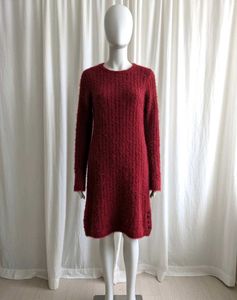 🍓Brick Red Faux Furr Sweater Dress🍓