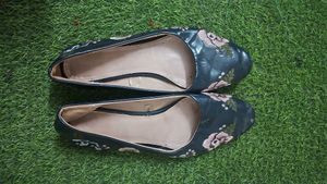 Beautiful Embroidered Floral Ballet Flats