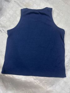 Navy Blue Ribbed Tank Top