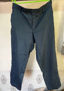 Men's Blue Striped Formal Trousers