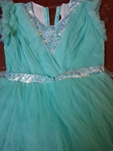 Stunning Teal Gown with Sequins