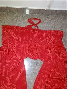 Vibrant Red Silk shalwar kurti Pants
