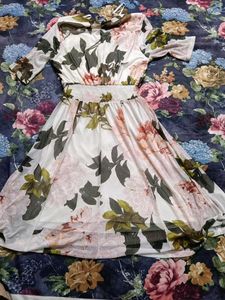 Floral Print Wrap Dress with Flutter Sleeves