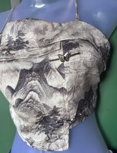 Unique Landscape Print Crop Top