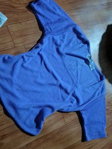 Purple Ribbed Long Sleeve Top