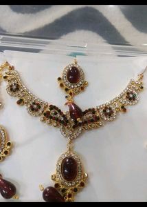 Exquisite Kundan &amp; Ruby Necklace Set