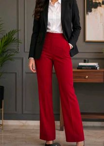 Classic Red Wide Leg Trousers