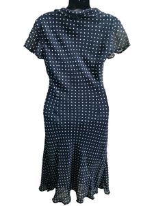 Polka Dot Navy Blue Long Dress Midi One Piece S&amp;M