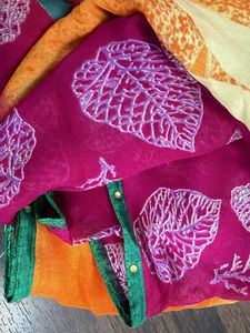 Vibrant Geometric Print Saree