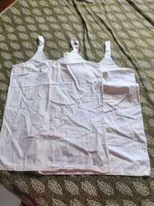 Pack of 2 White Camisoles thick cotton