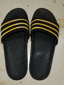 Striped Black & Yellow Slides