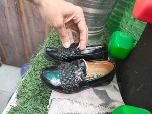 Top India Kids Black Loafers