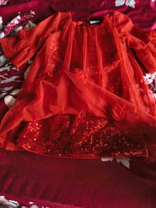peppermint red sequince dress